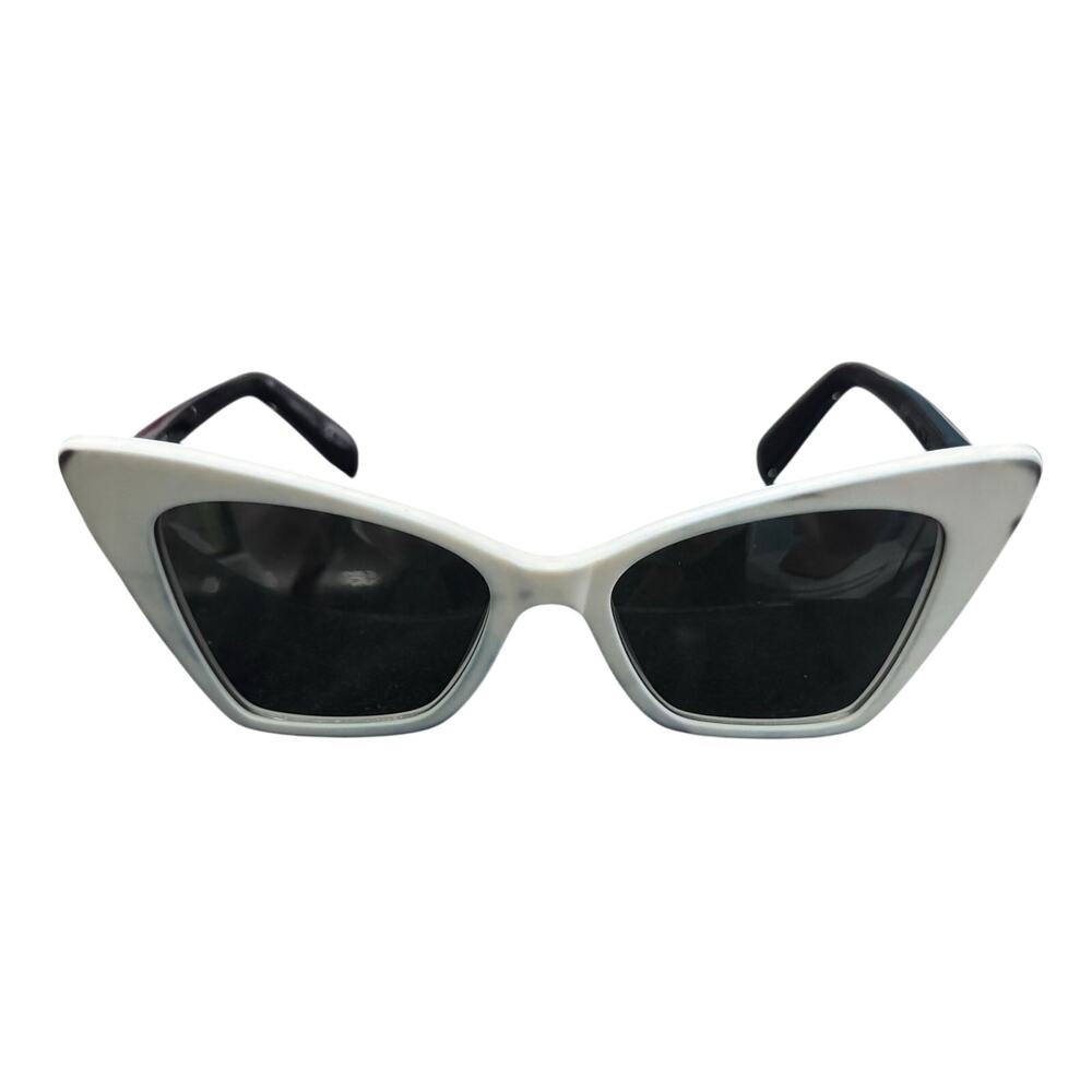 New Auth. Saint Laurent White Frame Cat Eye Sunglasses 51 mm